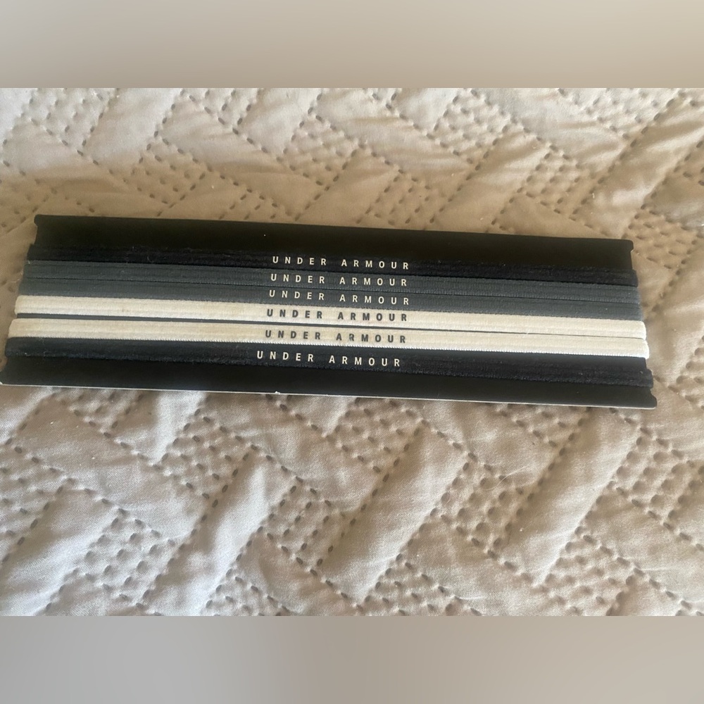 6 Under Armour Thin Headbands Gray, White Black Dark Gray . New